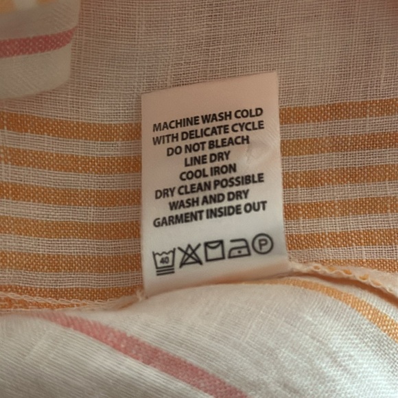 Spartina 449 Womens Striped Long Sleeve Linen Button Down Top Size XS Coastal - Picture 6 of 6